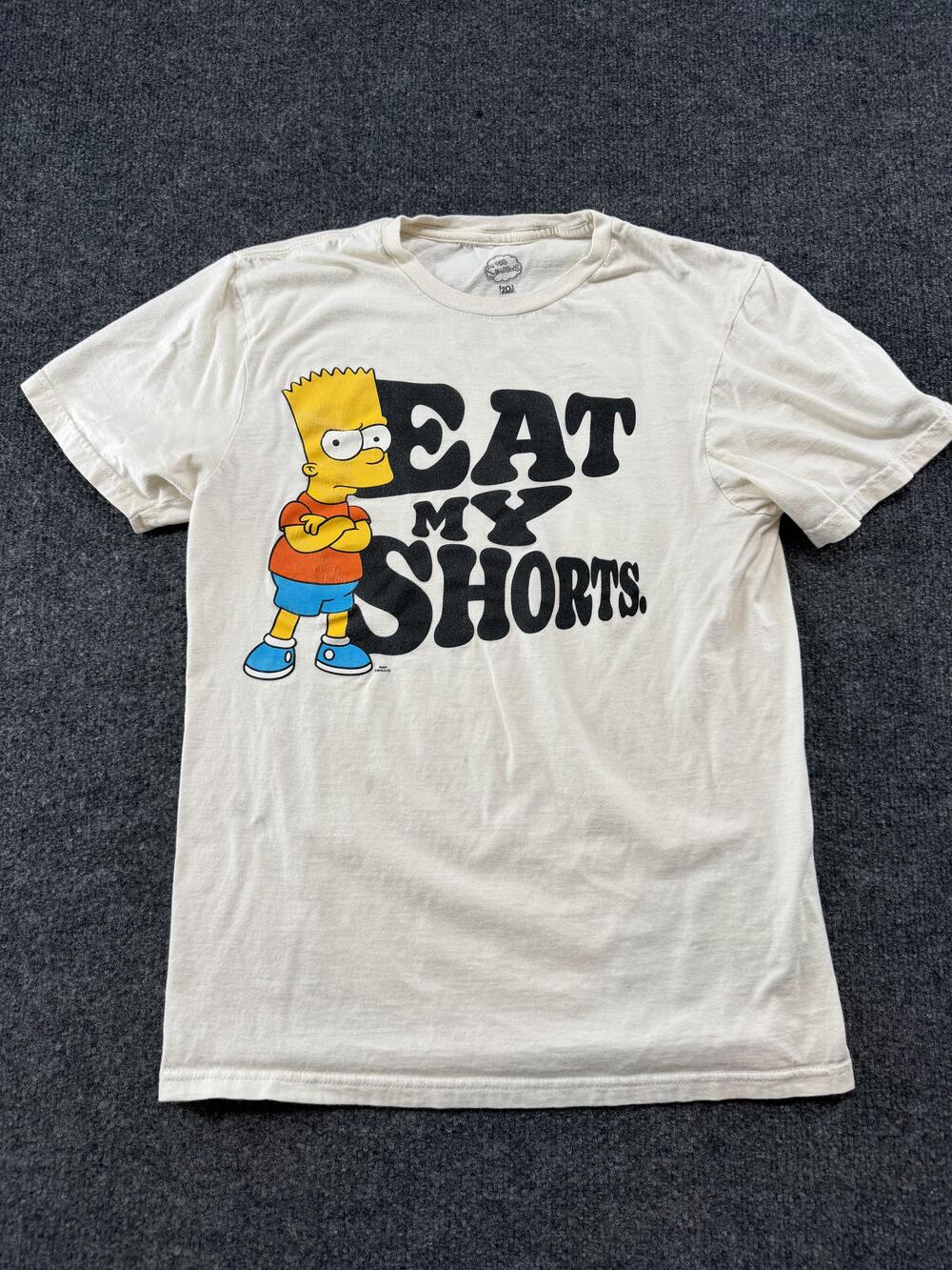 The Simpsons Bart Simpson Shirt Mens Small White Eat My Shorts Graphic Tee